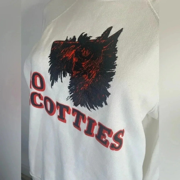 Vintage 80’s H Wolf & Sons‎ Go Scotties Dog White Sweatshirt RARE! Size XL 0187 - Picture 2 of 15